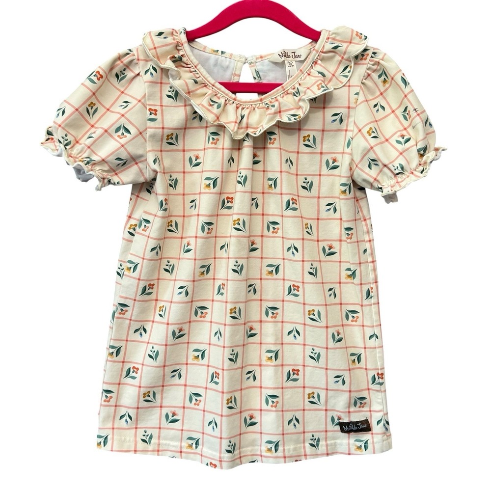 Matilda Jane Girls Top Ruffled Collar Puff Sleeves Size 8